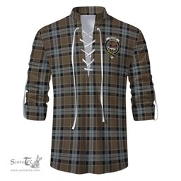 ScotsTee Shop Scottish Graham of Menteith Weathered Clan Crest Tartan Mens Scottish Jacobite Ghillie Casual Shirt