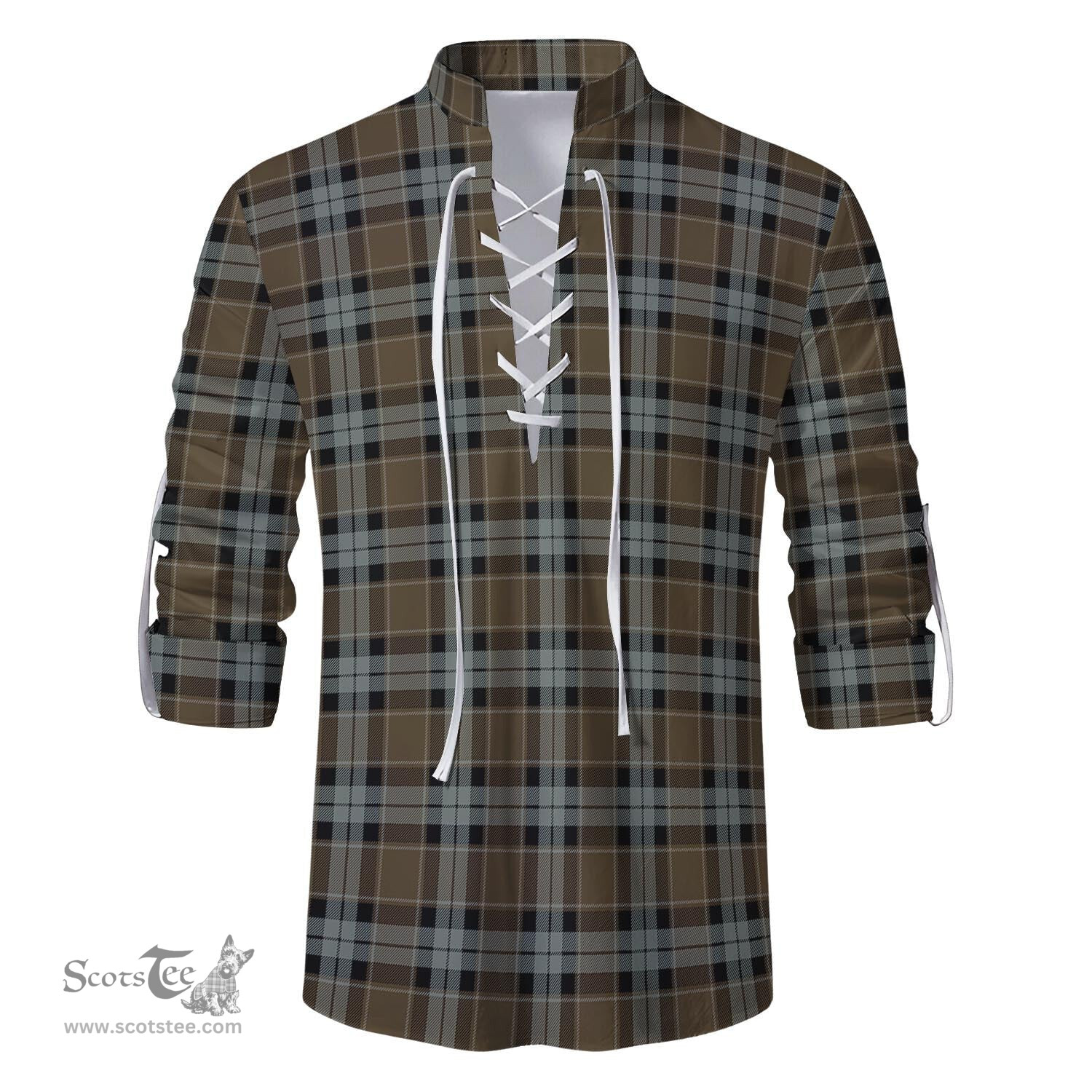 ScotsTee Shop Scottish Graham of Menteith Weathered Clan Tartan Mens Scottish Jacobite Ghillie Casual Shirt