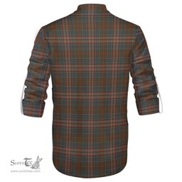 ScotsTee Shop Scottish Kennedy Weathered Clan Tartan Mens Scottish Jacobite Ghillie Casual Shirt