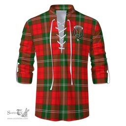 ScotsTee Shop Scottish Gartshore Clan Crest Tartan Mens Scottish Jacobite Ghillie Casual Shirt