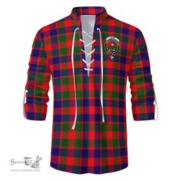 ScotsTee Shop Scottish Gow of Skeoch Clan Crest Tartan Mens Scottish Jacobite Ghillie Casual Shirt