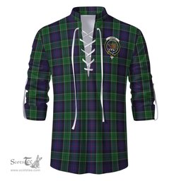 ScotsTee Shop Scottish Leslie Hunting Clan Crest Tartan Mens Scottish Jacobite Ghillie Casual Shirt