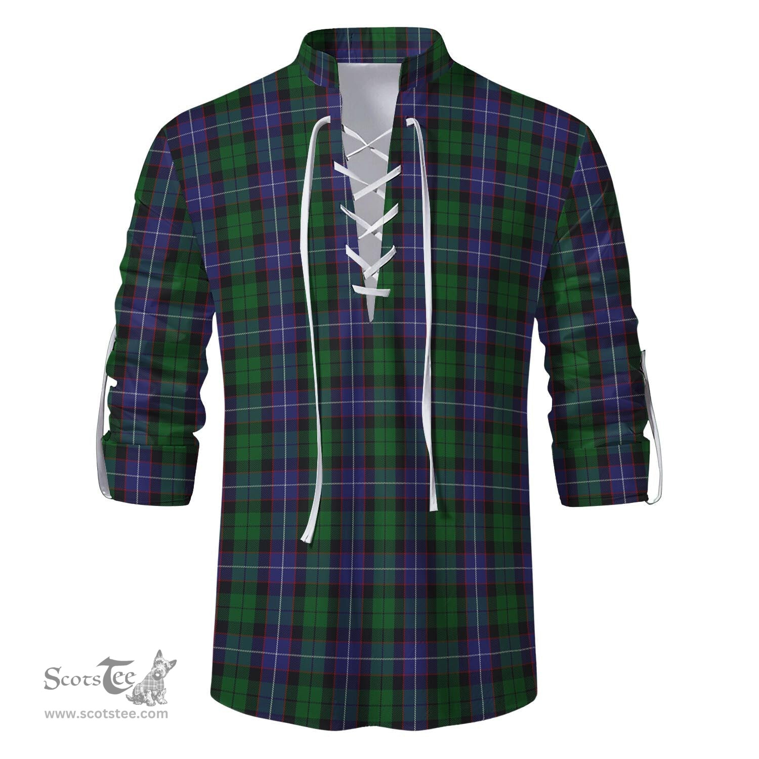ScotsTee Shop Scottish Galbraith Clan Tartan Mens Scottish Jacobite Ghillie Casual Shirt