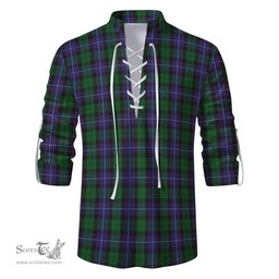 ScotsTee Shop Scottish Galbraith Clan Tartan Mens Scottish Jacobite Ghillie Casual Shirt