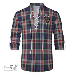 ScotsTee Shop Scottish Fraser Red Dress Clan Crest Tartan Mens Scottish Jacobite Ghillie Casual Shirt
