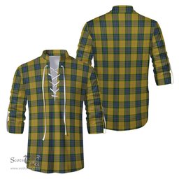 ScotsTee Shop Scottish Fraser Yellow Clan Tartan Mens Scottish Jacobite Ghillie Casual Shirt