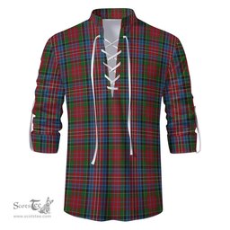 ScotsTee Shop Scottish Kidd Clan Tartan Mens Scottish Jacobite Ghillie Casual Shirt