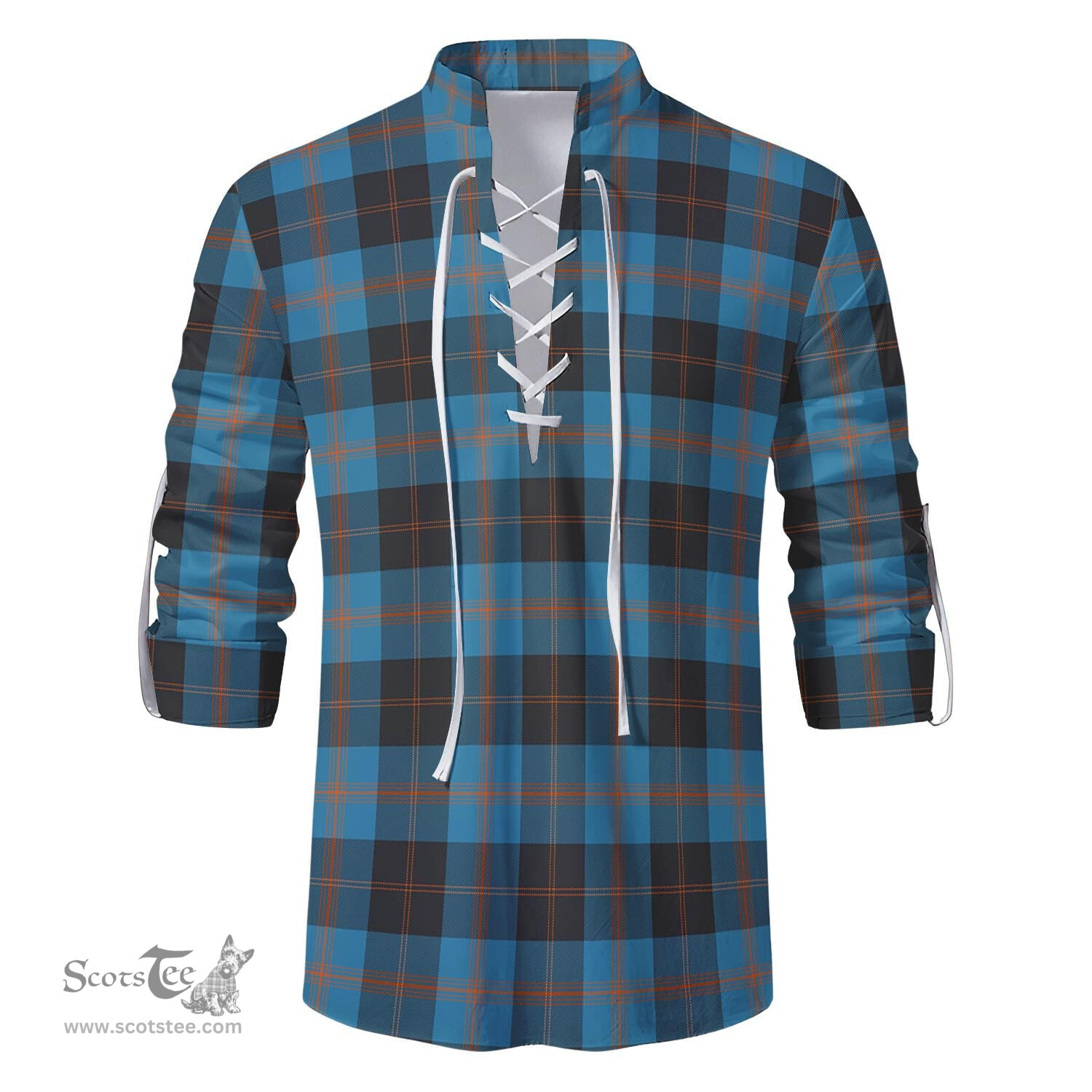 ScotsTee Shop Scottish Horsburgh Clan Tartan Mens Scottish Jacobite Ghillie Casual Shirt