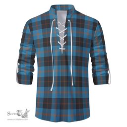 ScotsTee Shop Scottish Horsburgh Clan Tartan Mens Scottish Jacobite Ghillie Casual Shirt