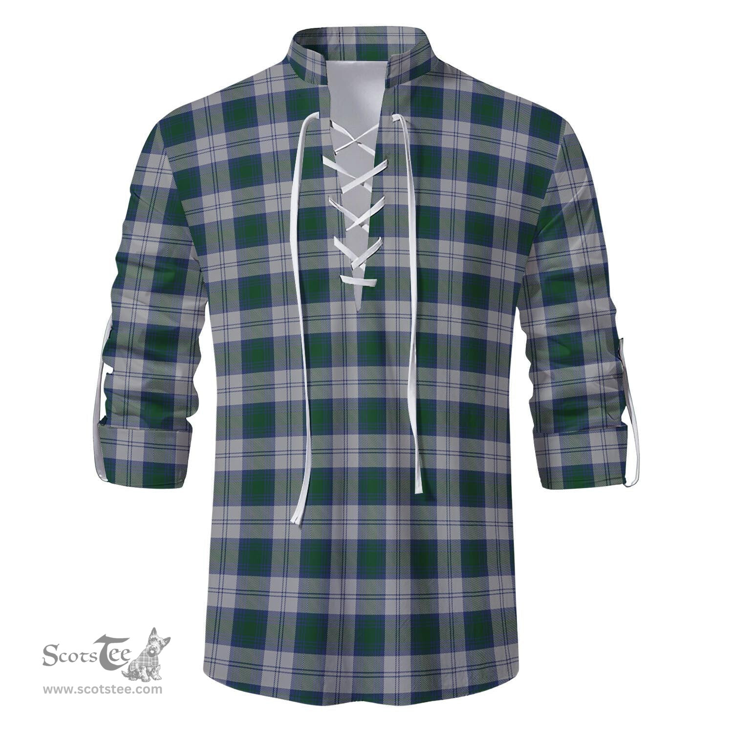 ScotsTee Shop Scottish Lindsay Dress Clan Tartan Mens Scottish Jacobite Ghillie Casual Shirt