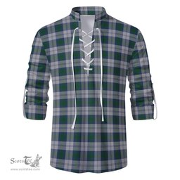 ScotsTee Shop Scottish Lindsay Dress Clan Tartan Mens Scottish Jacobite Ghillie Casual Shirt