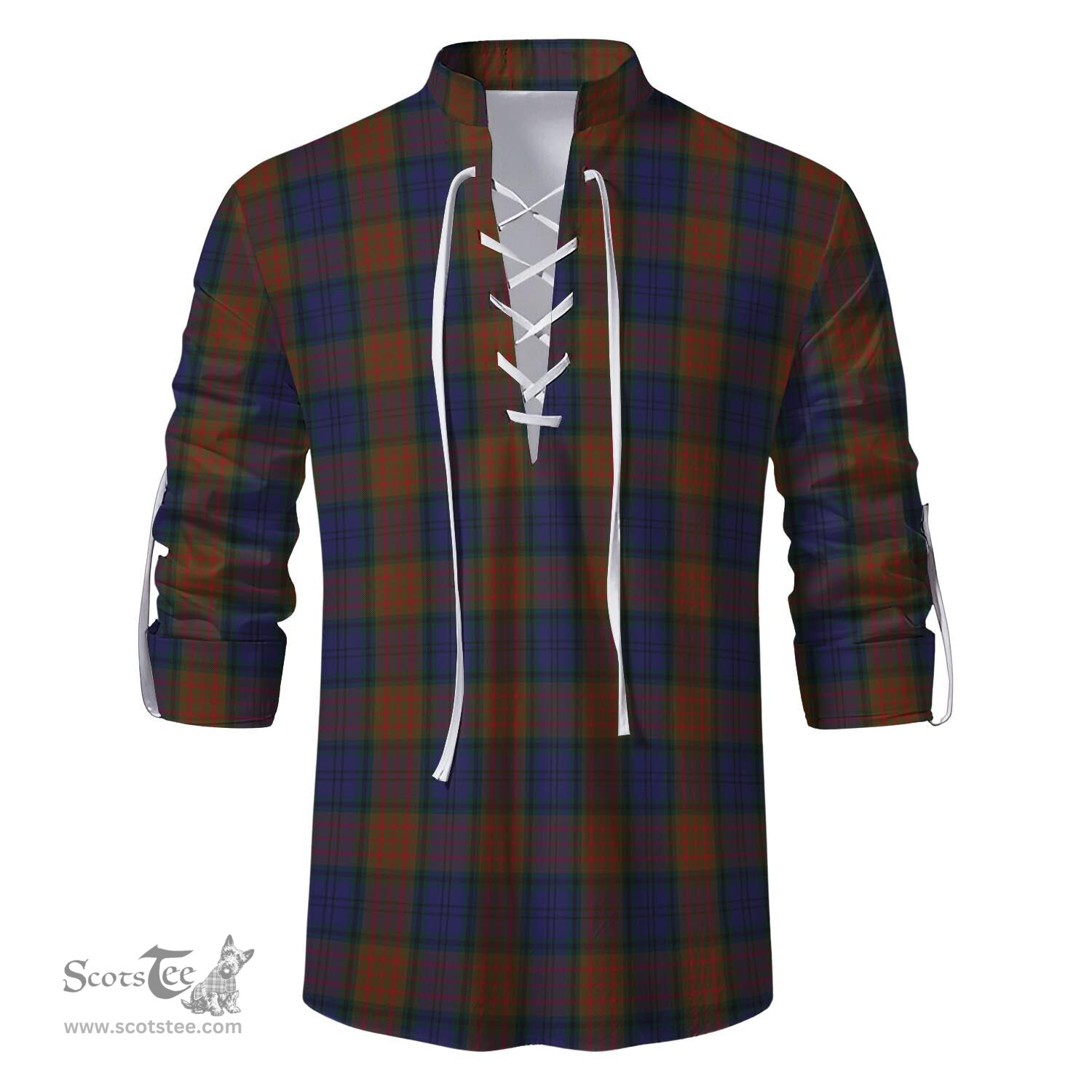 ScotsTee Shop Scottish Longford County Ireland Clan Tartan Mens Scottish Jacobite Ghillie Casual Shirt