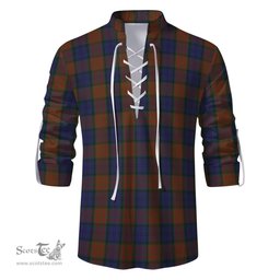 ScotsTee Shop Scottish Longford County Ireland Clan Tartan Mens Scottish Jacobite Ghillie Casual Shirt