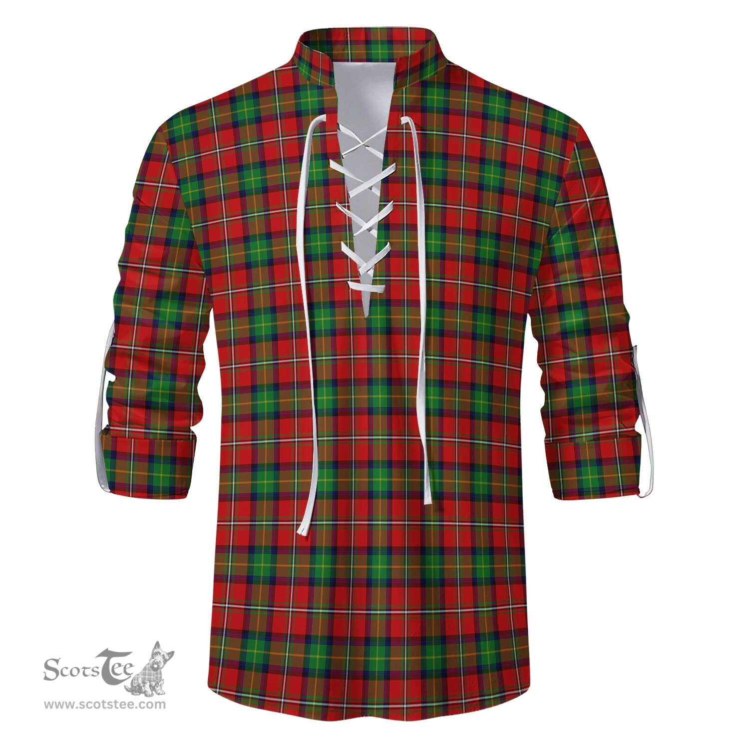 ScotsTee Shop Scottish Fullerton Clan Tartan Mens Scottish Jacobite Ghillie Casual Shirt