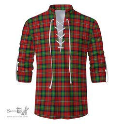 ScotsTee Shop Scottish Fullerton Clan Tartan Mens Scottish Jacobite Ghillie Casual Shirt