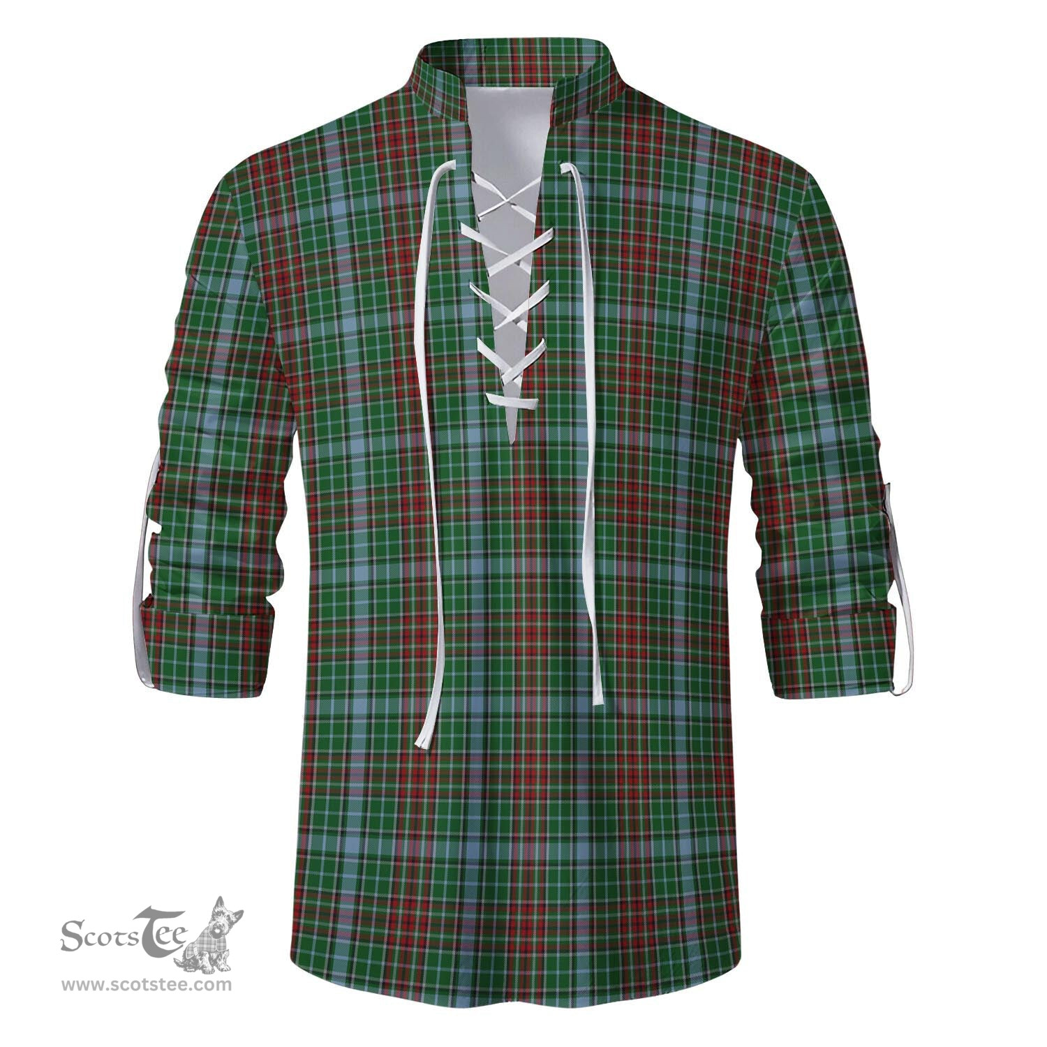 ScotsTee Shop Scottish Gayre Clan Tartan Mens Scottish Jacobite Ghillie Casual Shirt