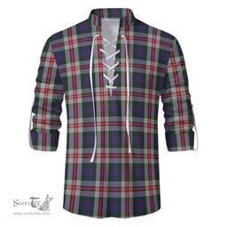 ScotsTee Shop Scottish Fraser Red Dress Clan Tartan Mens Scottish Jacobite Ghillie Casual Shirt