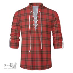 ScotsTee Shop Scottish Grant Weathered Clan Tartan Mens Scottish Jacobite Ghillie Casual Shirt