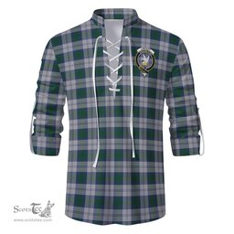 ScotsTee Shop Scottish Lindsay Dress Clan Crest Tartan Mens Scottish Jacobite Ghillie Casual Shirt