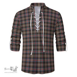 ScotsTee Shop Scottish Sutherland Weathered Clan Tartan Mens Scottish Jacobite Ghillie Casual Shirt