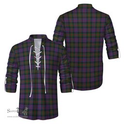 ScotsTee Shop Scottish MacDonell of Glengarry Clan Tartan Mens Scottish Jacobite Ghillie Casual Shirt