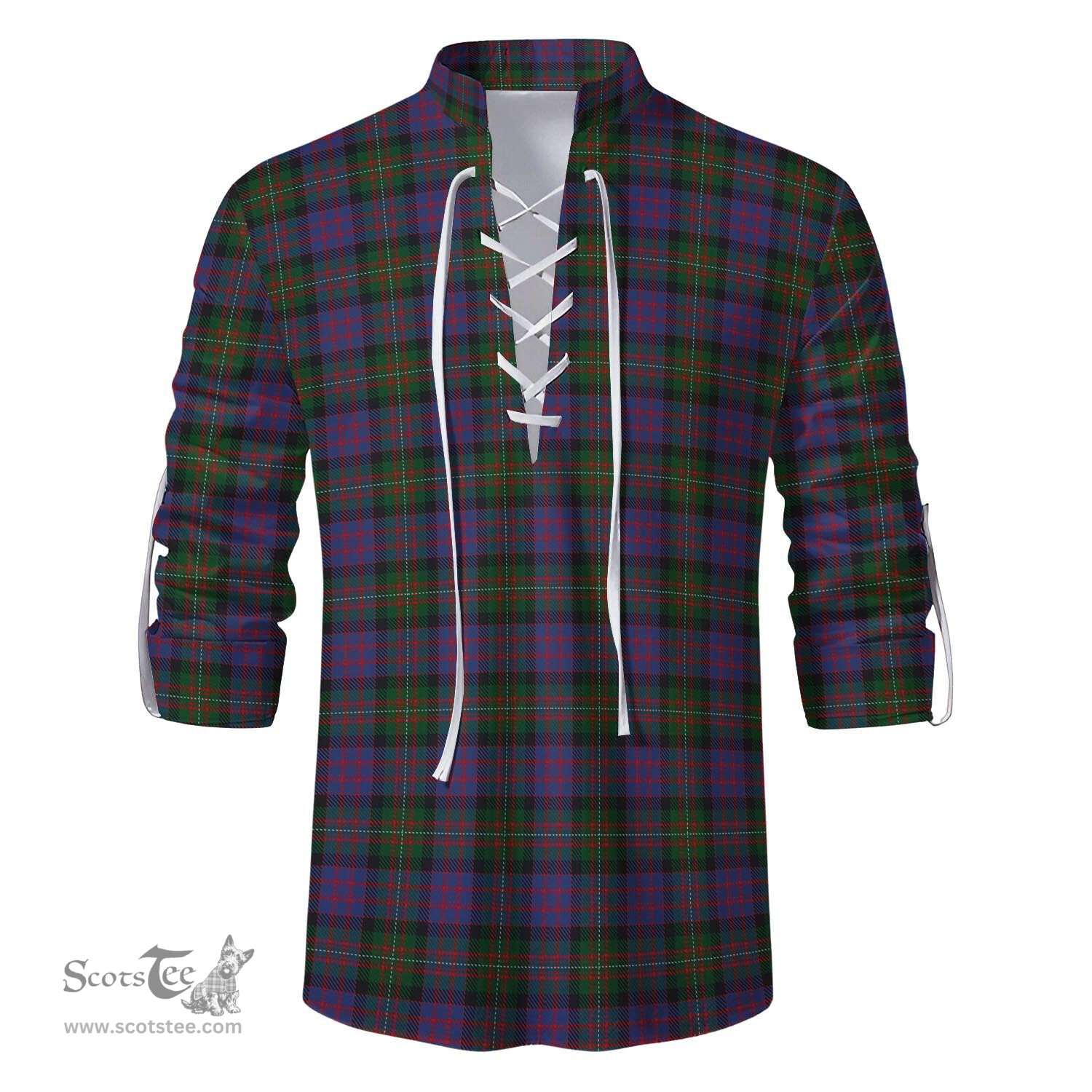 ScotsTee Shop Scottish MacDonell of Glengarry Clan Tartan Mens Scottish Jacobite Ghillie Casual Shirt