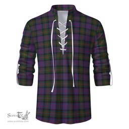 ScotsTee Shop Scottish MacDonell of Glengarry Clan Tartan Mens Scottish Jacobite Ghillie Casual Shirt