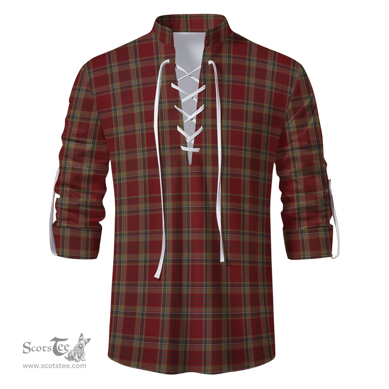 ScotsTee Shop Scottish Tyrone County Ireland Clan Tartan Mens Scottish Jacobite Ghillie Casual Shirt