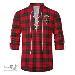 ScotsTee Shop Scottish Wallace Weathered Clan Crest Tartan Mens Scottish Jacobite Ghillie Casual Shirt