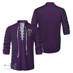 ScotsTee Shop Scottish Wardlaw Clan Crest Tartan Mens Scottish Jacobite Ghillie Casual Shirt