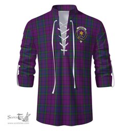 ScotsTee Shop Scottish Wardlaw Clan Crest Tartan Mens Scottish Jacobite Ghillie Casual Shirt