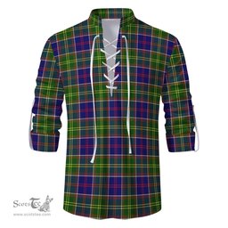 ScotsTee Shop Scottish Whitefoord Modern Clan Tartan Mens Scottish Jacobite Ghillie Casual Shirt