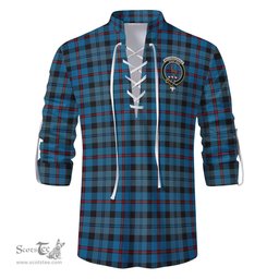 ScotsTee Shop Scottish MacCorquodale Clan Crest Tartan Mens Scottish Jacobite Ghillie Casual Shirt