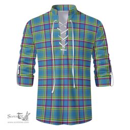 ScotsTee Shop Scottish Yukon Territory Canada Clan Tartan Mens Scottish Jacobite Ghillie Casual Shirt