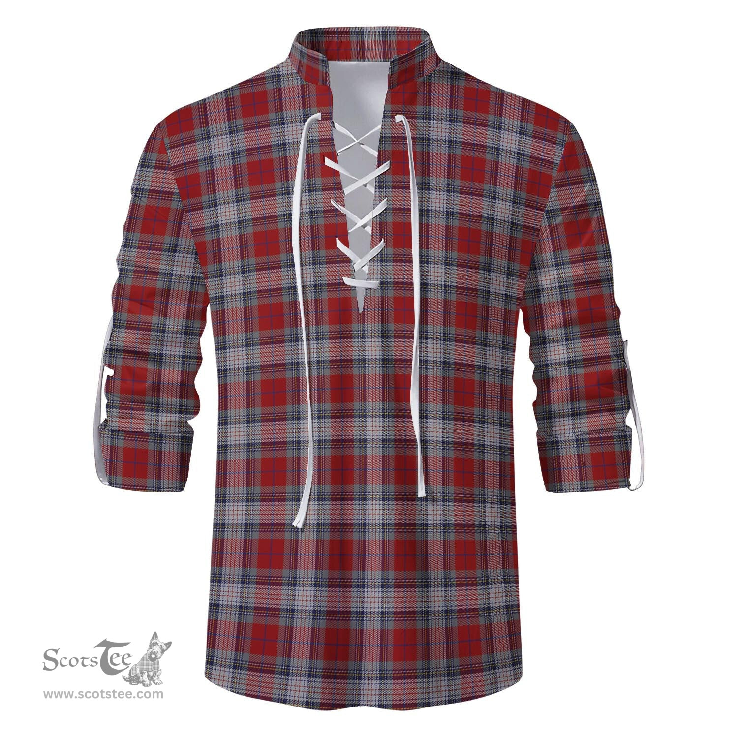 ScotsTee Shop Scottish Warden Clan Tartan Mens Scottish Jacobite Ghillie Casual Shirt