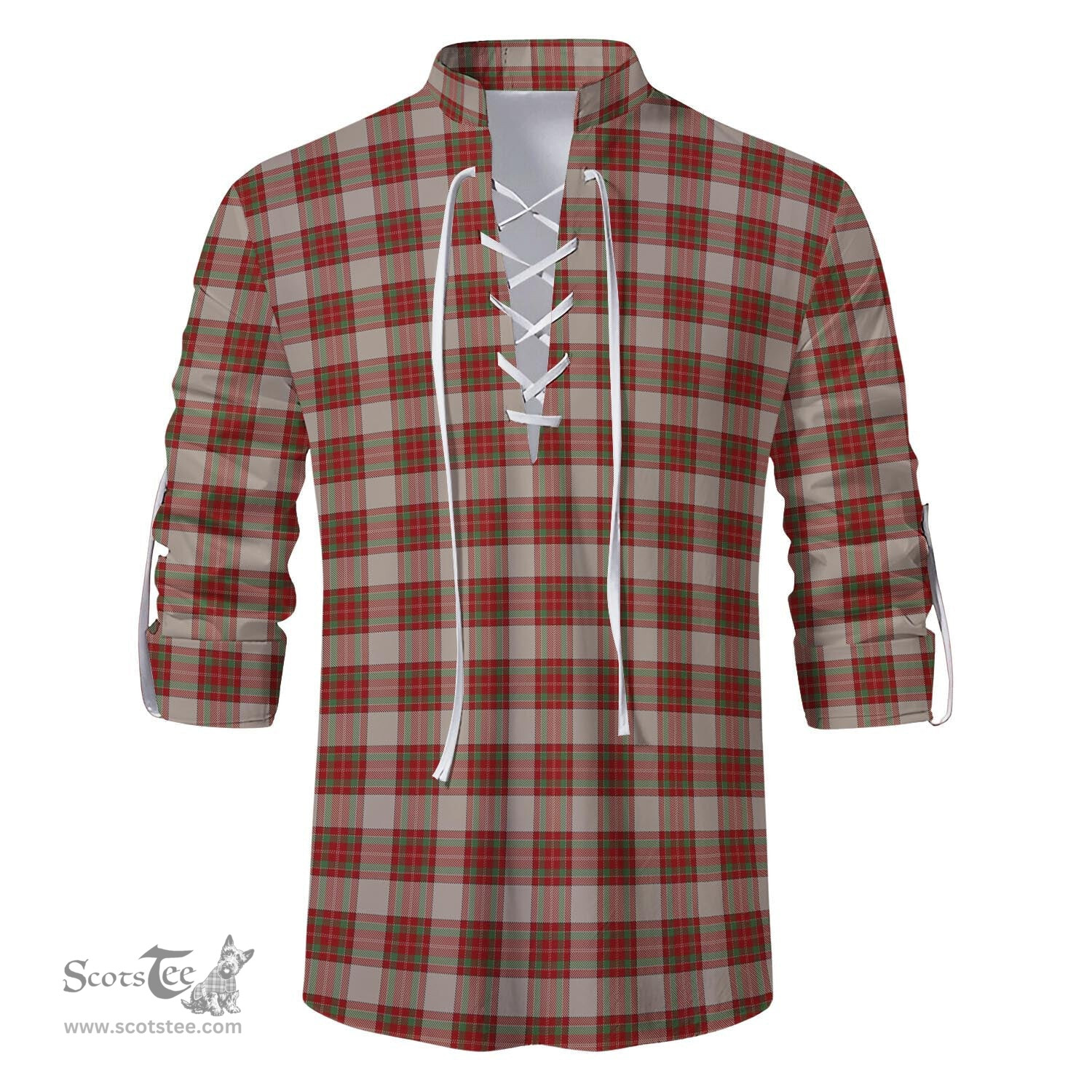 ScotsTee Shop Scottish McBrayer Dress Clan Tartan Mens Scottish Jacobite Ghillie Casual Shirt