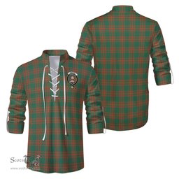 ScotsTee Shop Scottish Menzies Green Ancient Clan Crest Tartan Mens Scottish Jacobite Ghillie Casual Shirt