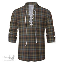 ScotsTee Shop Scottish Stewart Hunting Weathered Clan Tartan Mens Scottish Jacobite Ghillie Casual Shirt