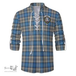 ScotsTee Shop Scottish Napier Ancient Clan Crest Tartan Mens Scottish Jacobite Ghillie Casual Shirt