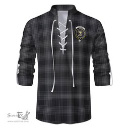 ScotsTee Shop Scottish Stewart Mourning Clan Crest Tartan Mens Scottish Jacobite Ghillie Casual Shirt