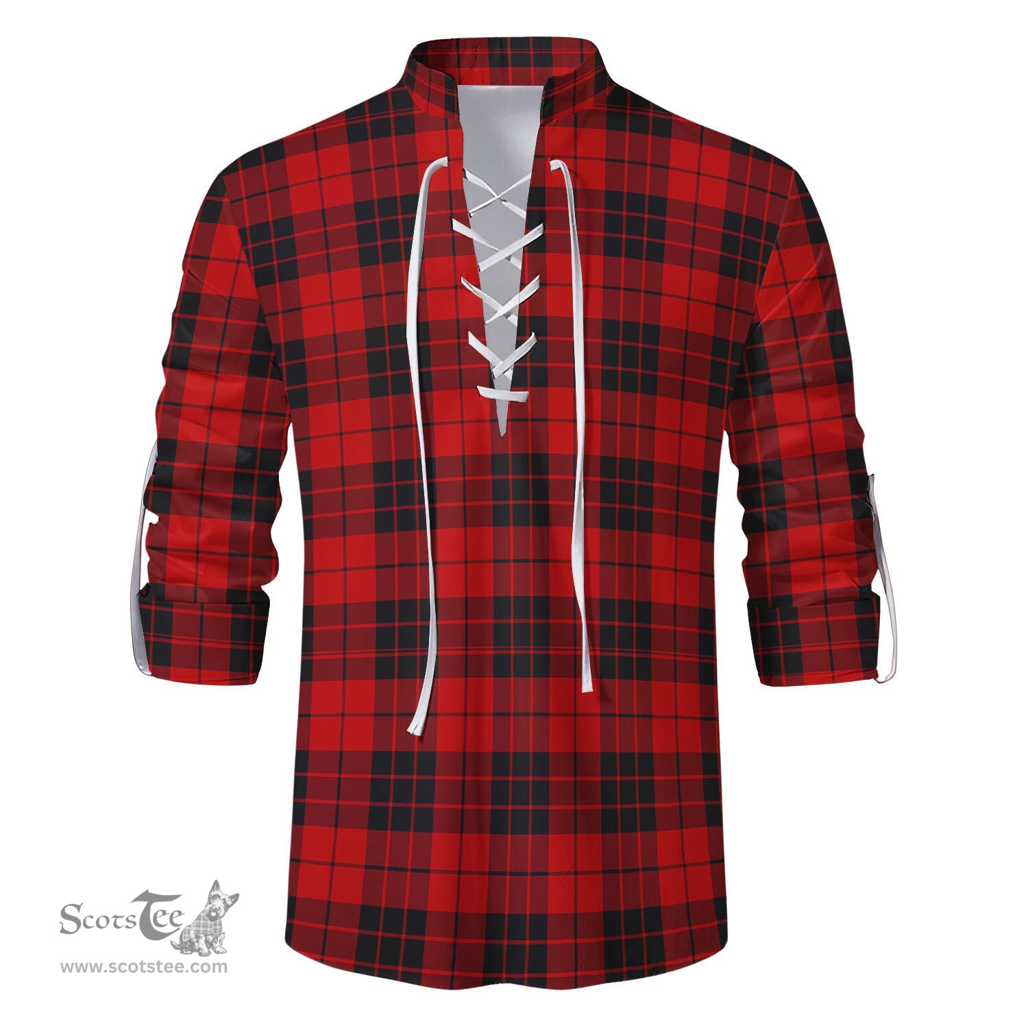 ScotsTee Shop Scottish MacLeod of Raasay Clan Tartan Mens Scottish Jacobite Ghillie Casual Shirt