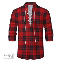 ScotsTee Shop Scottish MacLeod of Raasay Clan Tartan Mens Scottish Jacobite Ghillie Casual Shirt