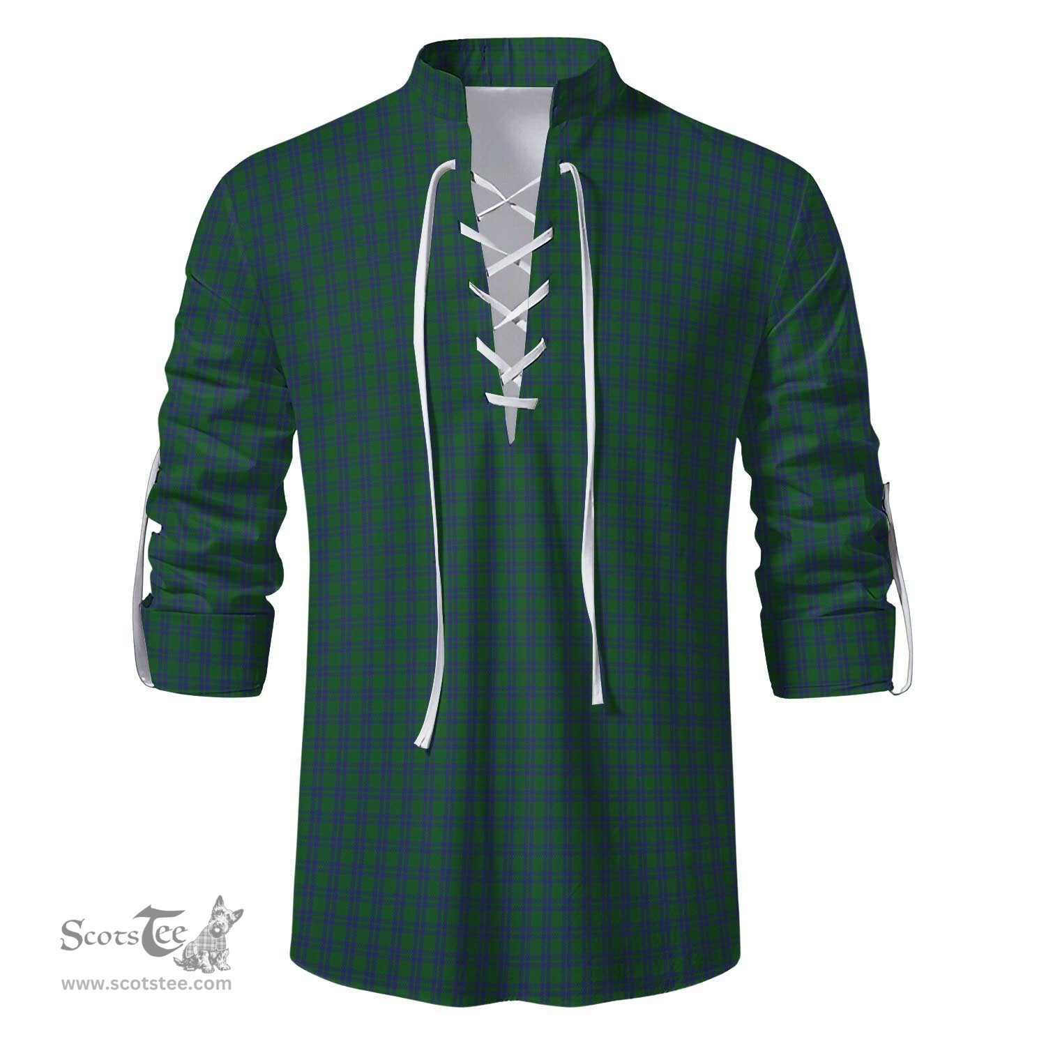 ScotsTee Shop Scottish Montgomery Clan Tartan Mens Scottish Jacobite Ghillie Casual Shirt