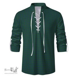 ScotsTee Shop Scottish Montgomery Clan Tartan Mens Scottish Jacobite Ghillie Casual Shirt