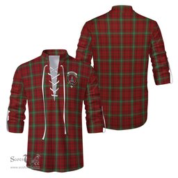 ScotsTee Shop Scottish Morrison Clan Crest Tartan Mens Scottish Jacobite Ghillie Casual Shirt