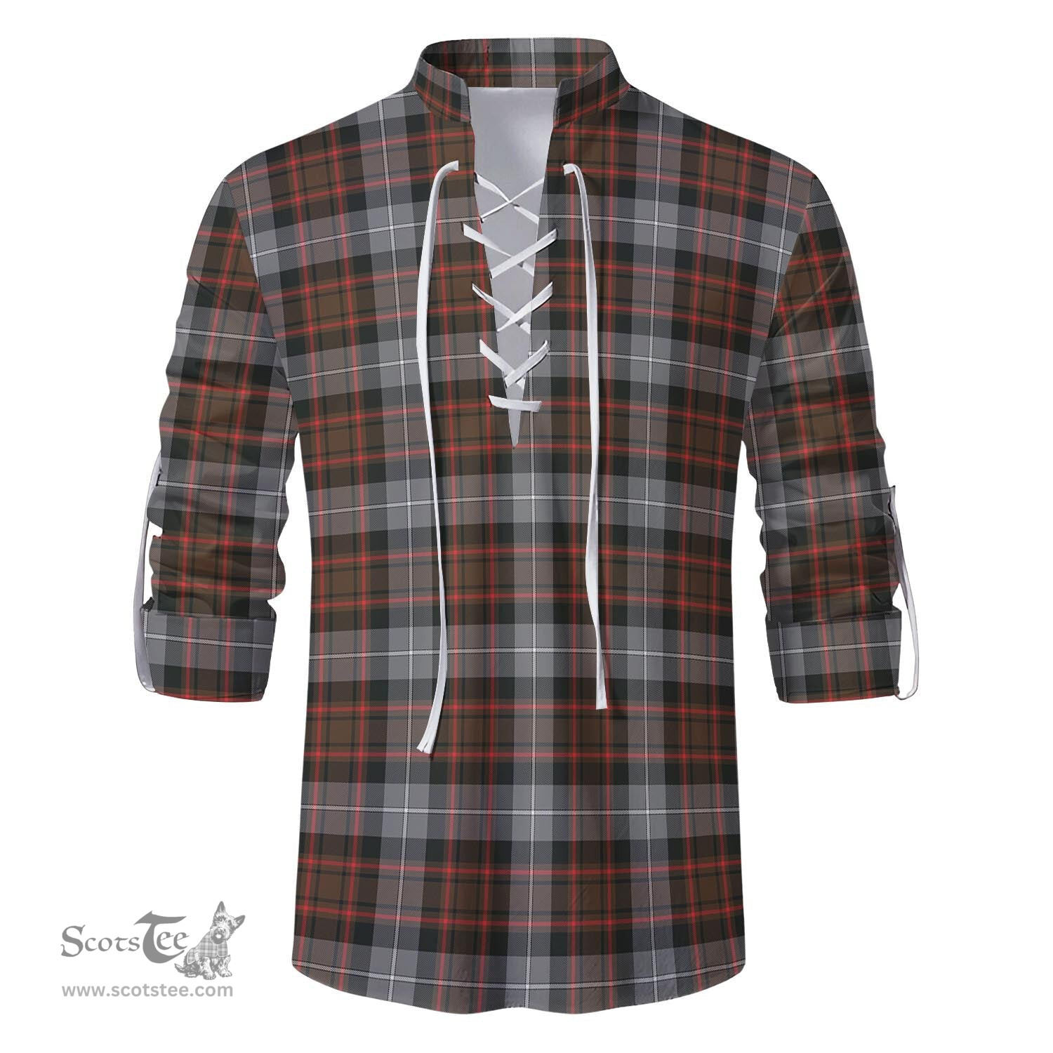ScotsTee Shop Scottish MacRae Hunting Weathered Clan Tartan Mens Scottish Jacobite Ghillie Casual Shirt