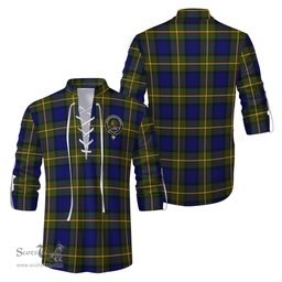 ScotsTee Shop Scottish Moore Clan Crest Tartan Mens Scottish Jacobite Ghillie Casual Shirt