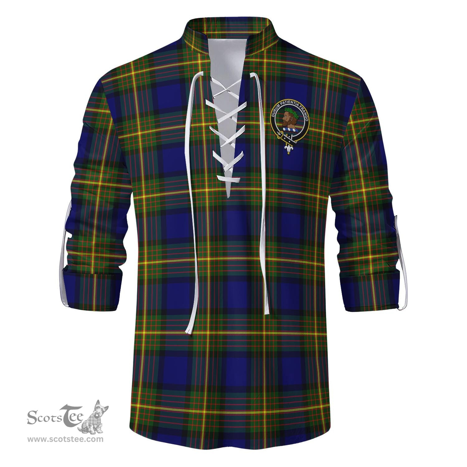 ScotsTee Shop Scottish Moore Clan Crest Tartan Mens Scottish Jacobite Ghillie Casual Shirt