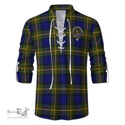 ScotsTee Shop Scottish Moore Clan Crest Tartan Mens Scottish Jacobite Ghillie Casual Shirt