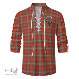 ScotsTee Shop Scottish Morrison Red Ancient Clan Crest Tartan Mens Scottish Jacobite Ghillie Casual Shirt